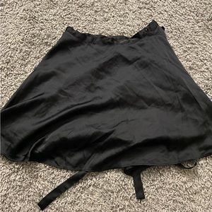 Black silk tie skirt urban outfitters size extra small never worn